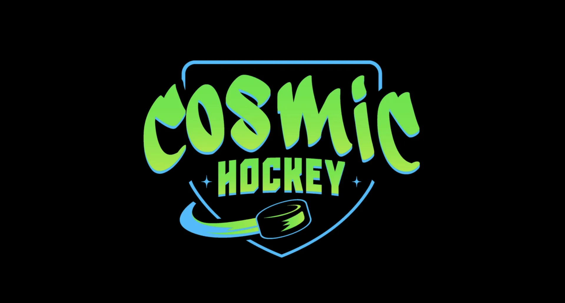 Cosmic hockey logo on black background